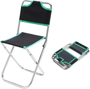 ❀ Lightweight Folding Stool, Aluminum Mini Fishing Chair Small Stool Seat Heavy Duty Foldable for Backpacking Hiking Camping Picnic Travel (Color : Green) (Color : (Color : Svart) ( Color : Groen , Si