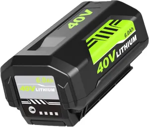 1 Pack 6ah Lithium ion Replacement for Ryobi 40V Battery OP40601 Compatible with Ryobi 40 Volt Batteries OP40602 OP40201 OP4050A OP40261 OP4040 OP40404 OP4030 OP4075A(Green)