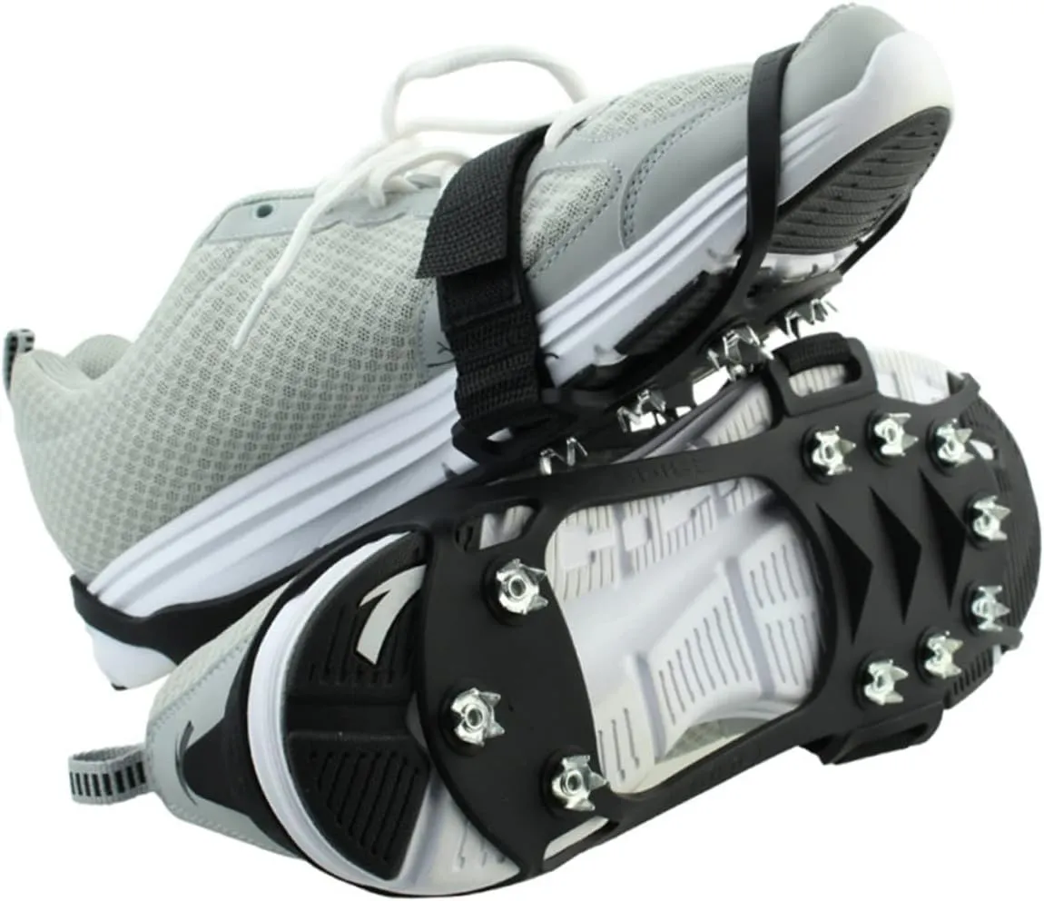 1 Pair 10 Ice Grips for Shoes Shoe Hiking Boots Crampons Ice Spikes Cleats Crampons for Hiking