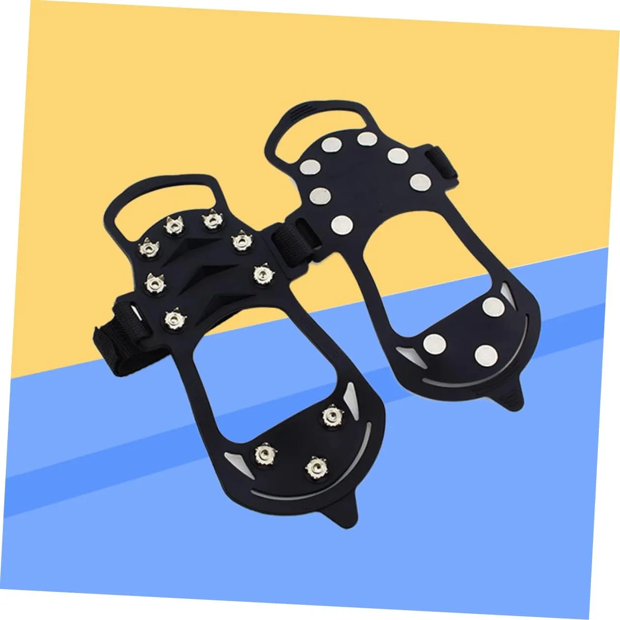 1 Pair 10 Ice Grips for Shoes Shoe Hiking Boots Crampons Ice Spikes Cleats Crampons for Hiking