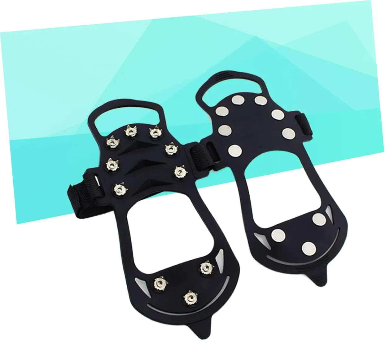 1 Pair 10 Ice Grips for Shoes Shoe Hiking Boots Crampons Ice Spikes Cleats Crampons for Hiking