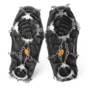 1 Pair 18 Teeth Outdoor Ice Snow Winter Ski Crampons Shoes Grippers Claws