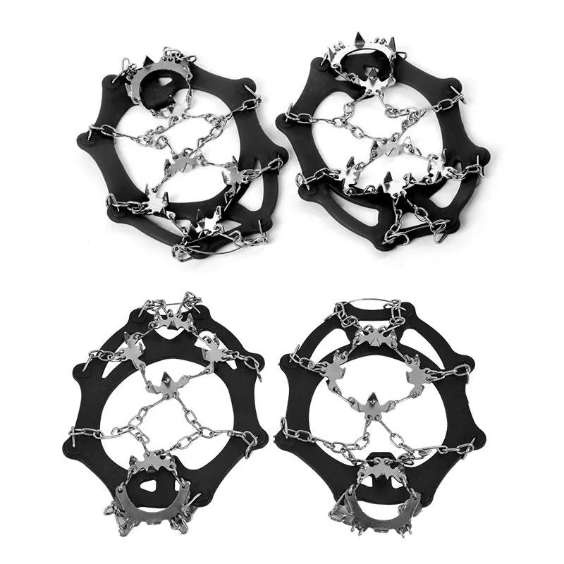 1 Pair 18 Teeth Outdoor Ice Snow Winter Ski Crampons Shoes Grippers Claws