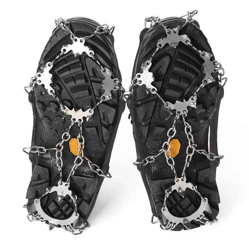 1 Pair 18 Teeth Outdoor Ice Snow Winter Ski Crampons Shoes Grippers Claws