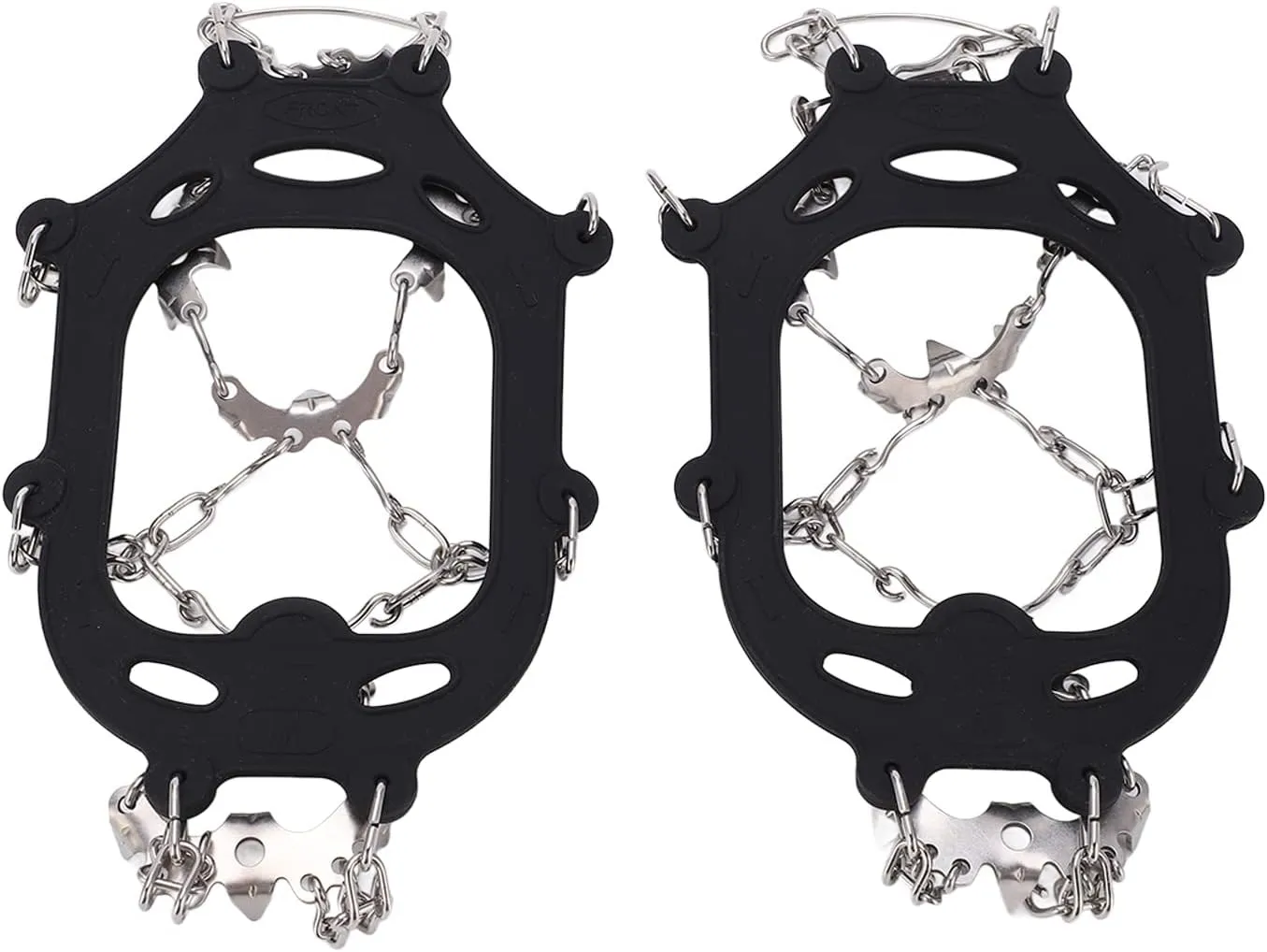 1 Pair 19 Hole Crampons Shoe Cover Multi Use Snow Ice Crampons Boot Covers with Ice Spikes Stainless Steel Ice Traction Chains for Outdoor