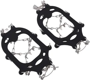 1 Pair 19 Hole Crampons Shoe Cover Multi Use Snow Ice Crampons Boot Covers with Ice Spikes Stainless Steel Ice Traction Chains for Outdoor
