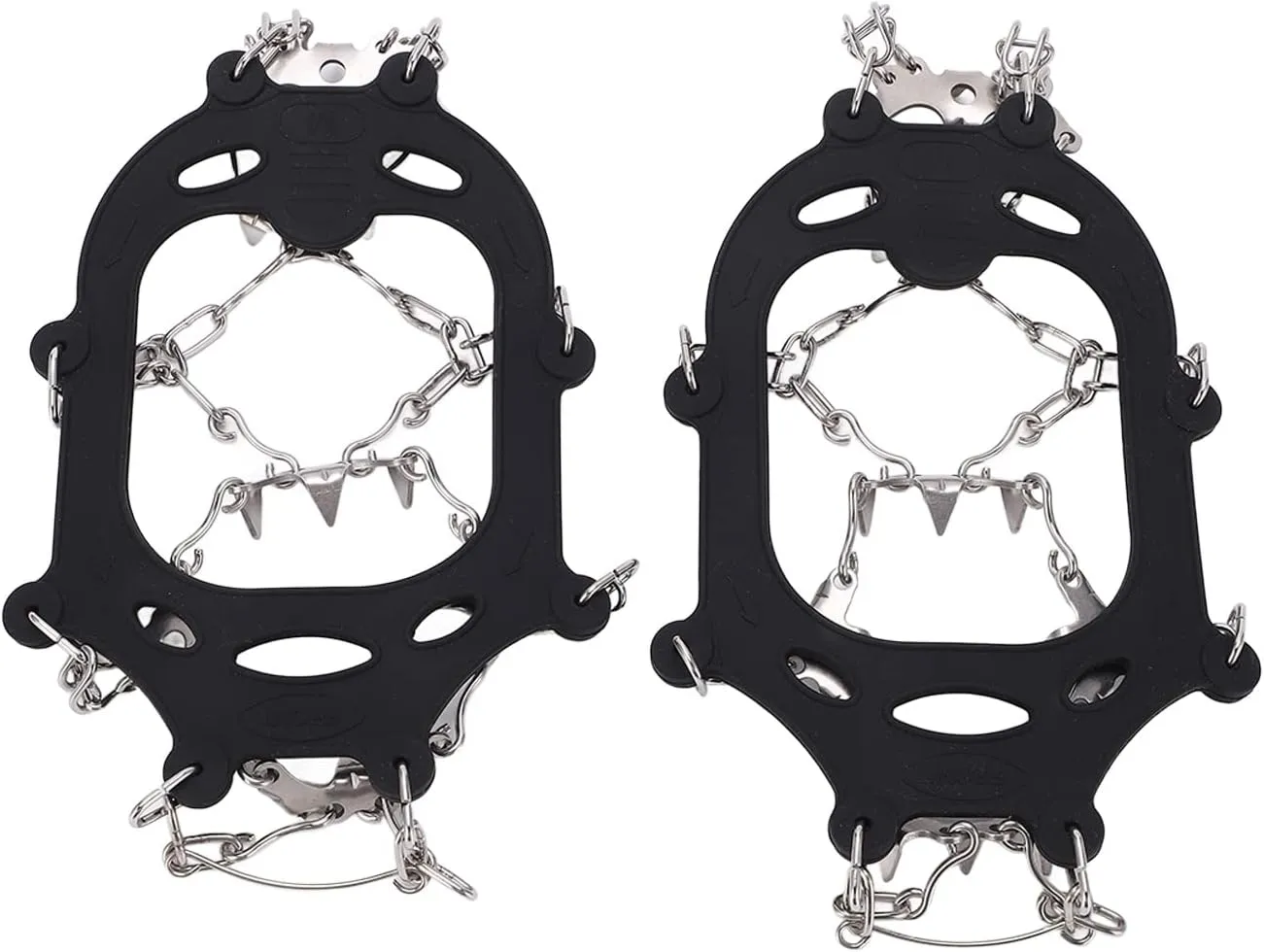 1 Pair 19 Steel Teeth Teeth Ice Gripper Traction Cleats,Crampons for Shoes,Shoe Talons Anti Slip Boots Spikes,for Hiking Fishing Walking Climbing Mountaineering
