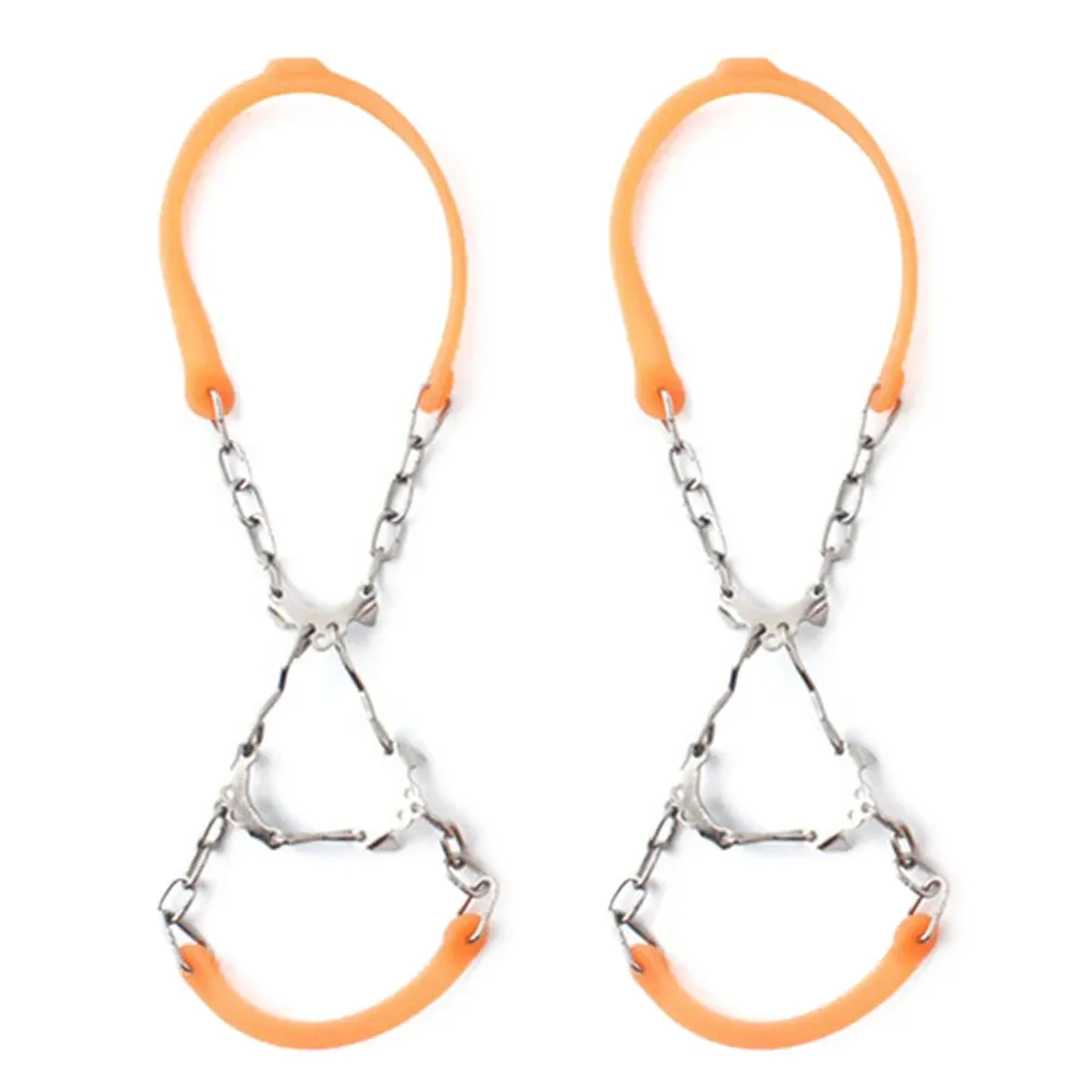 1 Pair Anti-Slip Ice Gripper Crampons – 6-Tooth Steel Snow Cleats for Boots