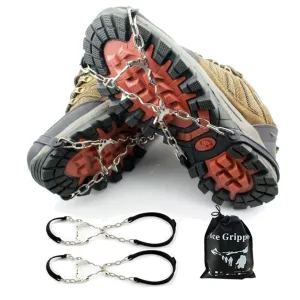 1 Pair Anti-Slip Ice Gripper Crampons – 6-Tooth Steel Snow Cleats for Boots