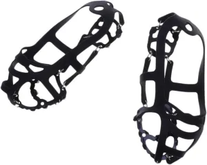 1 Pair Outdoor Ice and Mud Non-Slip Crampons 18 Teeth Silicone Ice Climbing Gear Boot Shoe Grippers