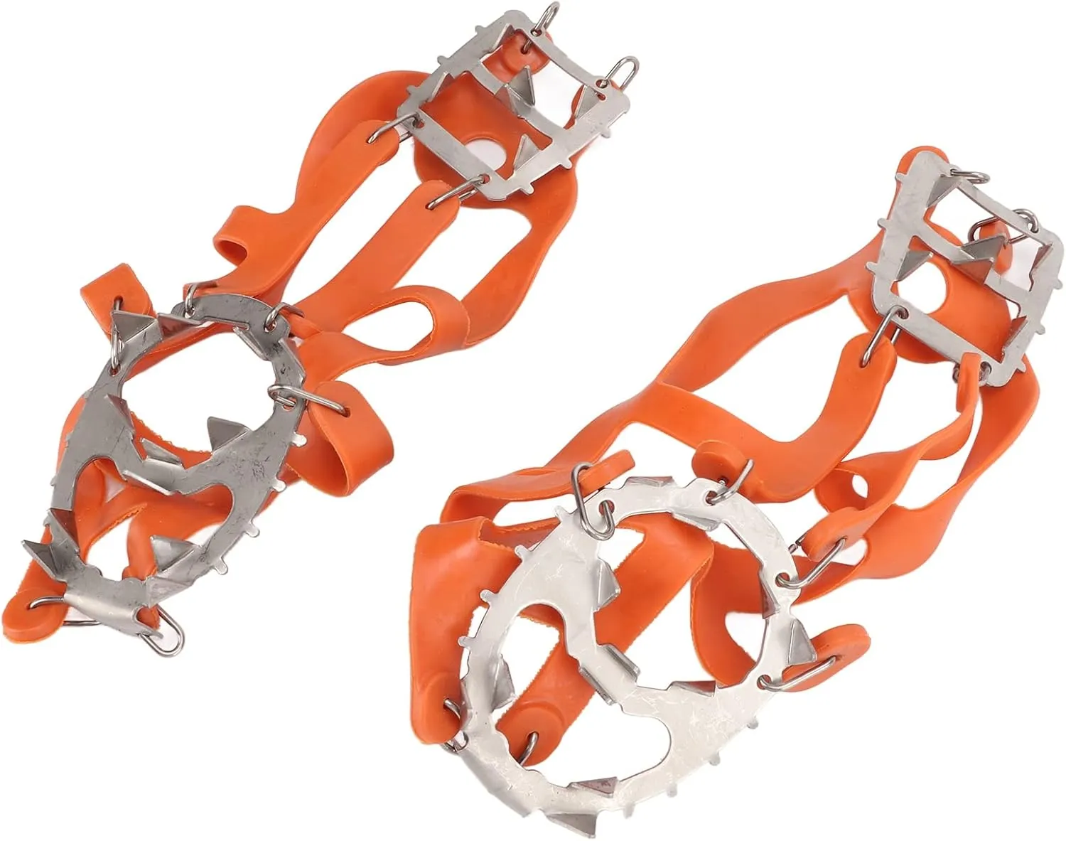 1 Pair Set 18 Tooth Outdoor Ice Climbing Shoe Gripper with Waterproof Portable Bag
