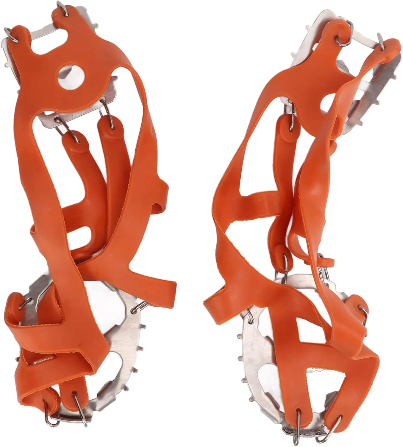 1 Pair Set 18 Tooth Outdoor Ice Climbing Shoe Gripper with Waterproof Portable Bag
