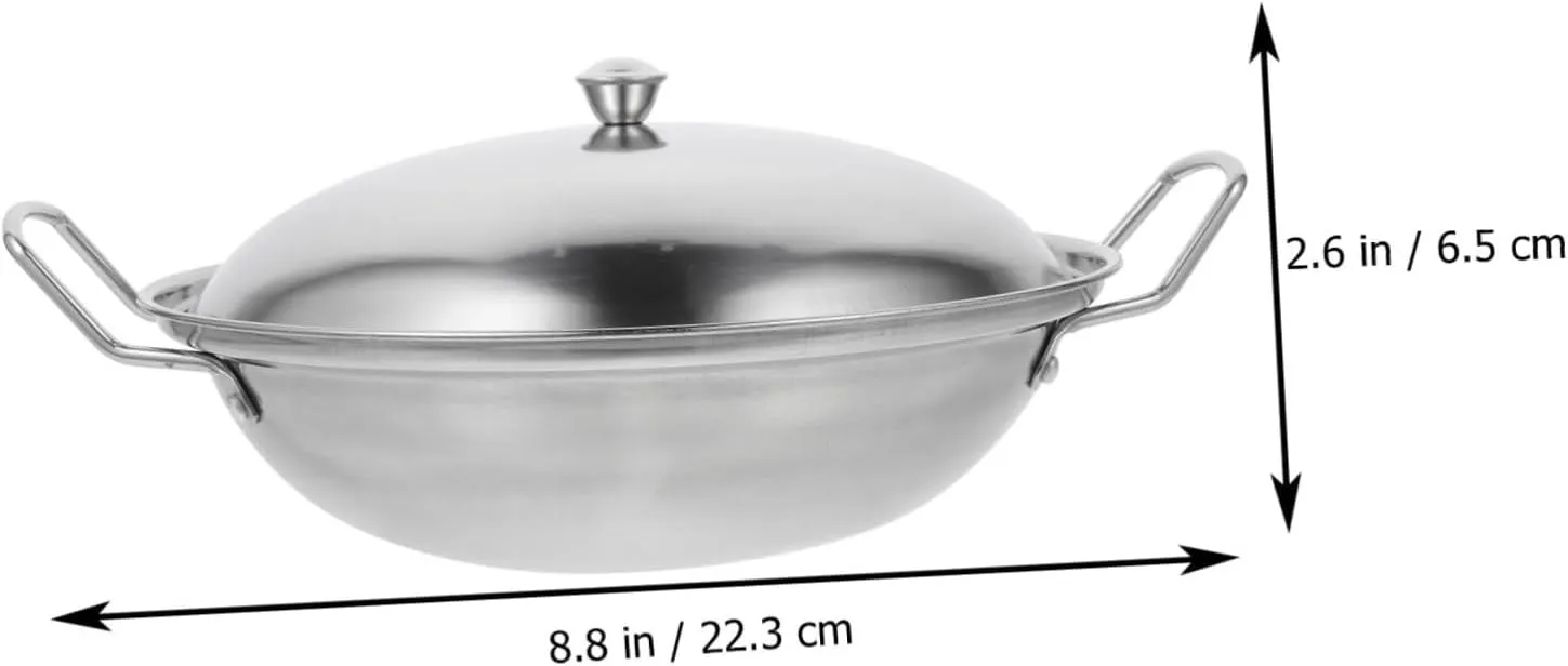 1 Set Cooking Pot for Camping and Outdoor Use Heavy Duty Dry Pot with Lid Smooth Surface for Easy Cleaning Kitchen Utensil