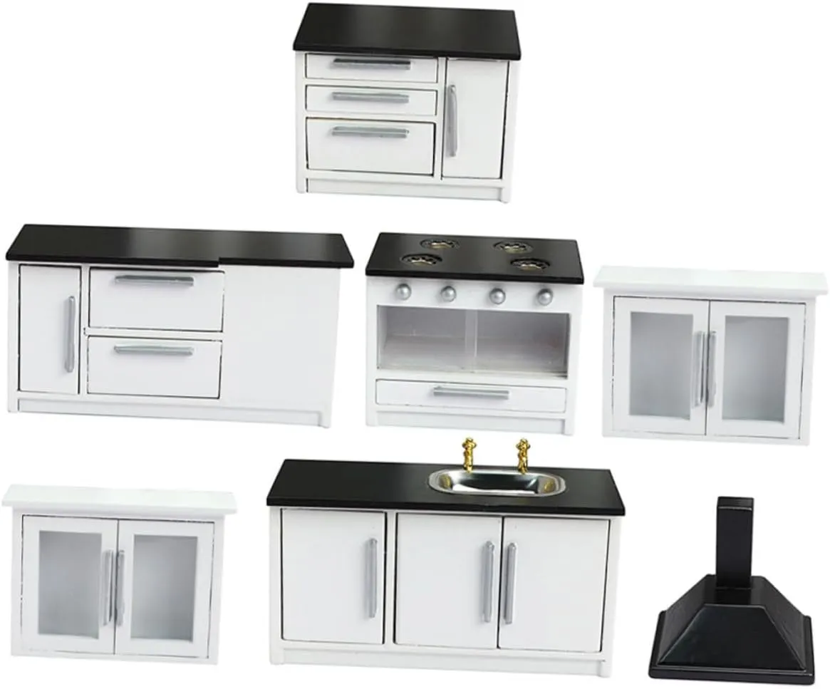1 Set Mini House Kitchenette Dollhouse Furniture Accessory for DIY Crafting Box Decoration and Photography Prop Present for Miniature Lovers