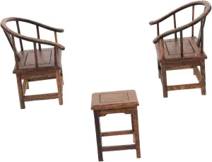 1 Set Set Miniature Wooden Chair Model Creative House Furniture Ornament for Dollhouse Decoration Present for Miniature Lovers and Simulated Design for Cozy Spaces