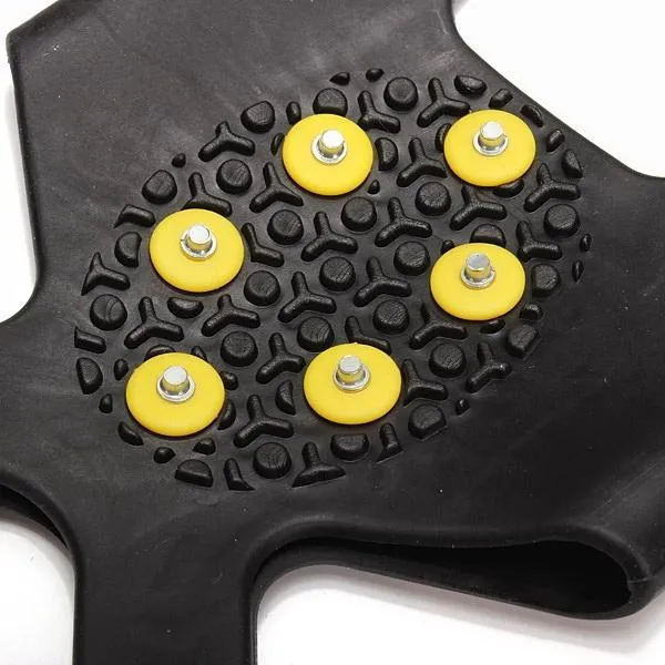 10 Teeth Antiskid Shoes Cover Snow Ice Grips Crampons for Outdoor Sports Hiking Climbing Black L