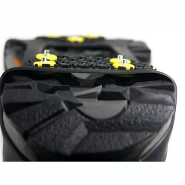 10 Teeth Antiskid Shoes Cover Snow Ice Grips Crampons for Outdoor Sports Hiking Climbing Black L