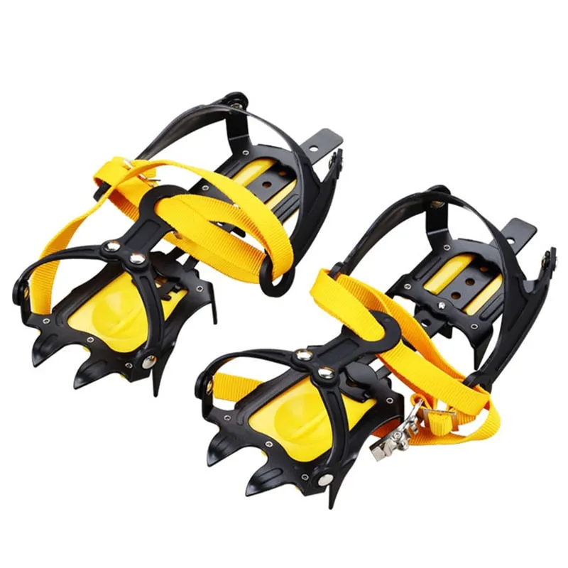 10-Teeth Outdoor Climbing Antiskid Crampons Adjustable Winter Walk Ice Mountaineering Snowshoes