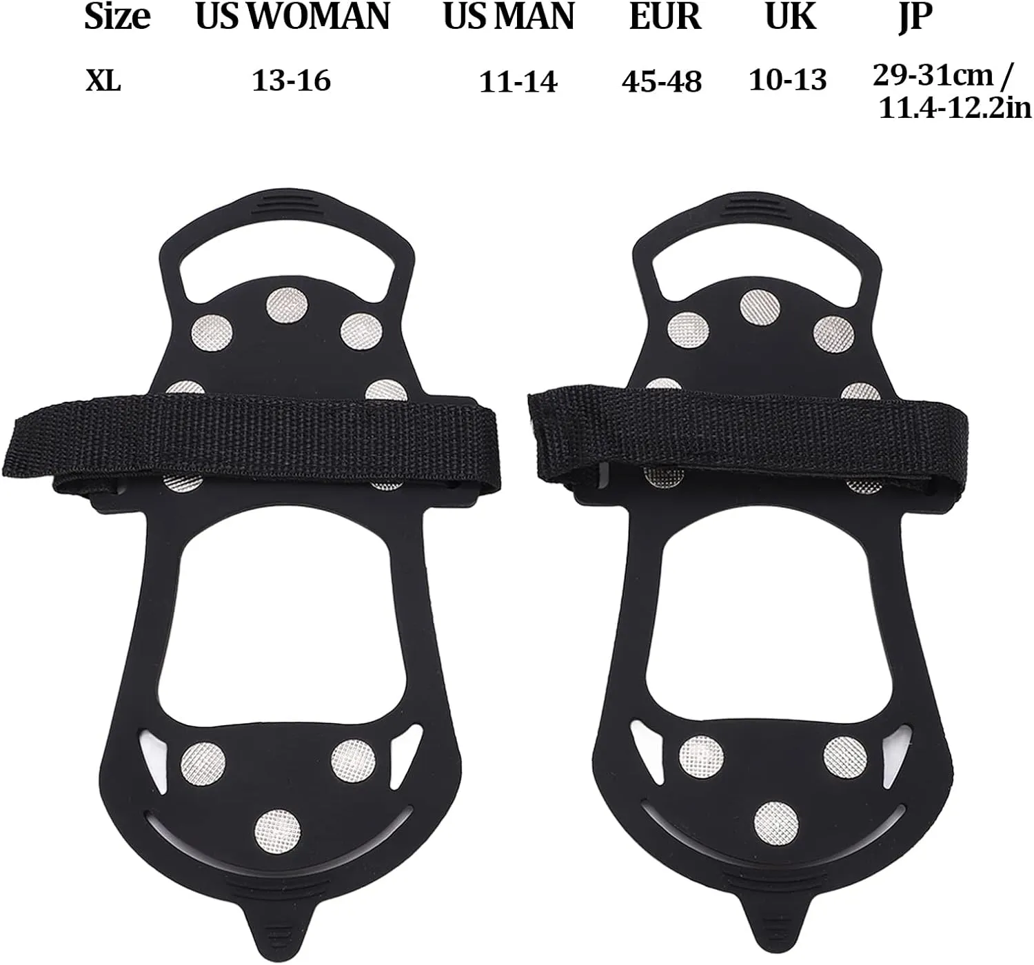 10 Tooth Crampons Silicone Stainless Mountaineering Ice Snow Gripper for Winter Outdoor Activities