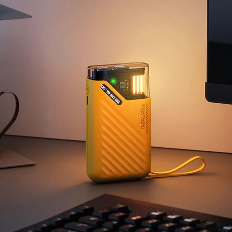 10000mAh Mini Portable Power Bank Comes With Cable - Digital Display Fast Charging