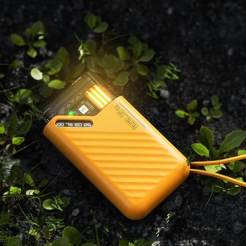 10000mAh Mini Portable Power Bank Comes With Cable - Digital Display Fast Charging