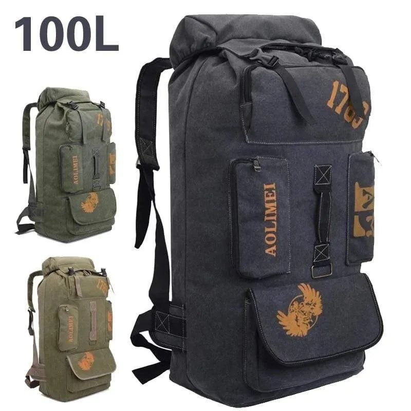 100L Camping Canvas Rucksack