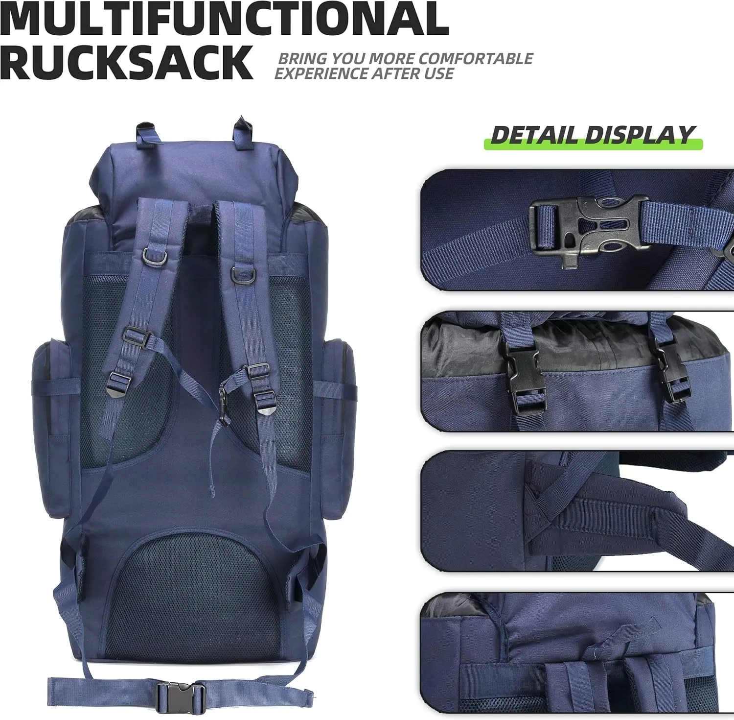100L Camping Hiking Backpack Molle Rucksack Military Camping Backpacking Daypack
