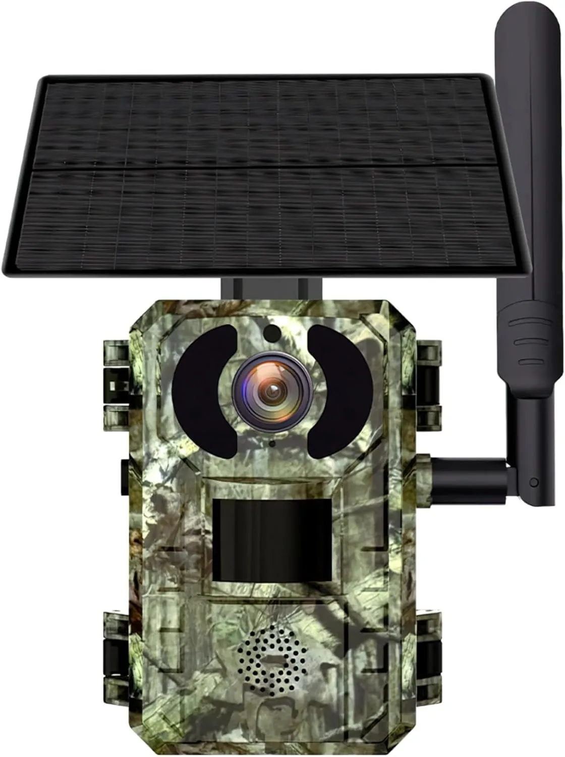 1080P Solar-Powered Trail Camera, Live Wildlife Monitoring, Infrared Night Vision, Rugged Camouflage, 4G Us Version, Includes Memory Card