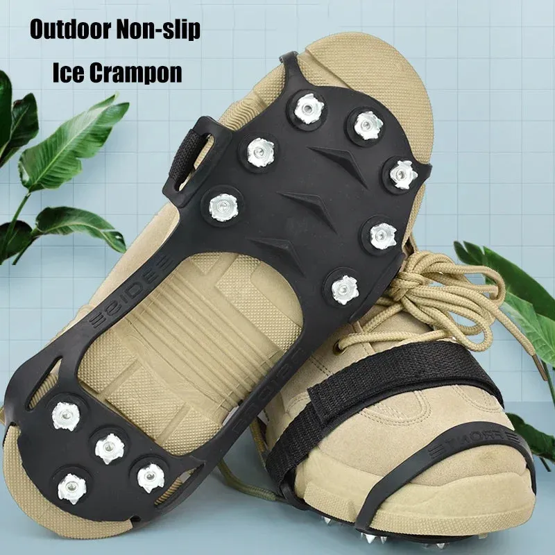 11 Teeth Crampons – Anti-Slip Ice Grippers for Hiking, Climbing, and Winter Shoes