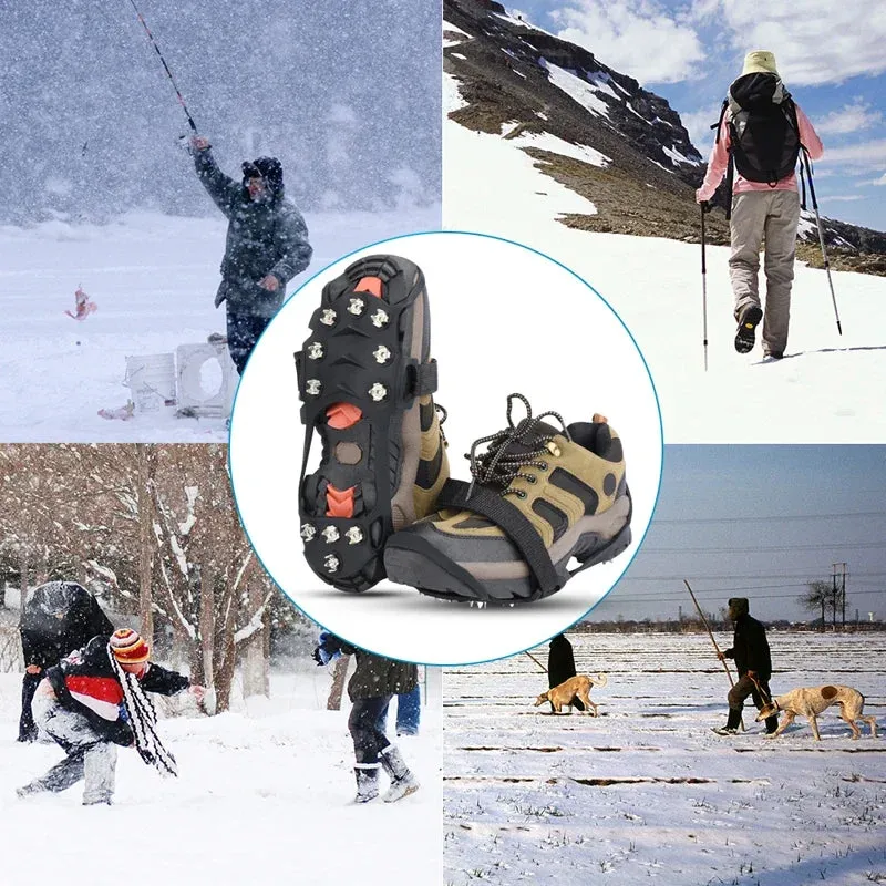 11 Teeth Crampons – Anti-Slip Ice Grippers for Hiking, Climbing, and Winter Shoes