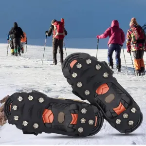 11 Teeth Crampons – Anti-Slip Ice Grippers for Hiking, Climbing, and Winter Shoes