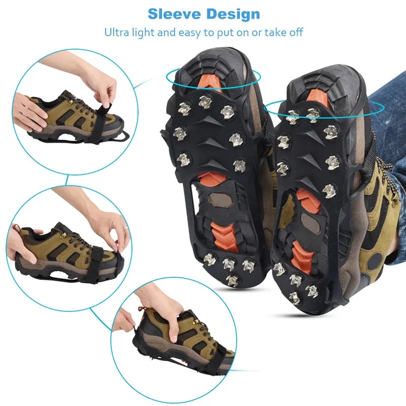 11 Teeth Crampons for Outdoor Hiking and Climbing - Anti-Slip Snow and Ice Gripper