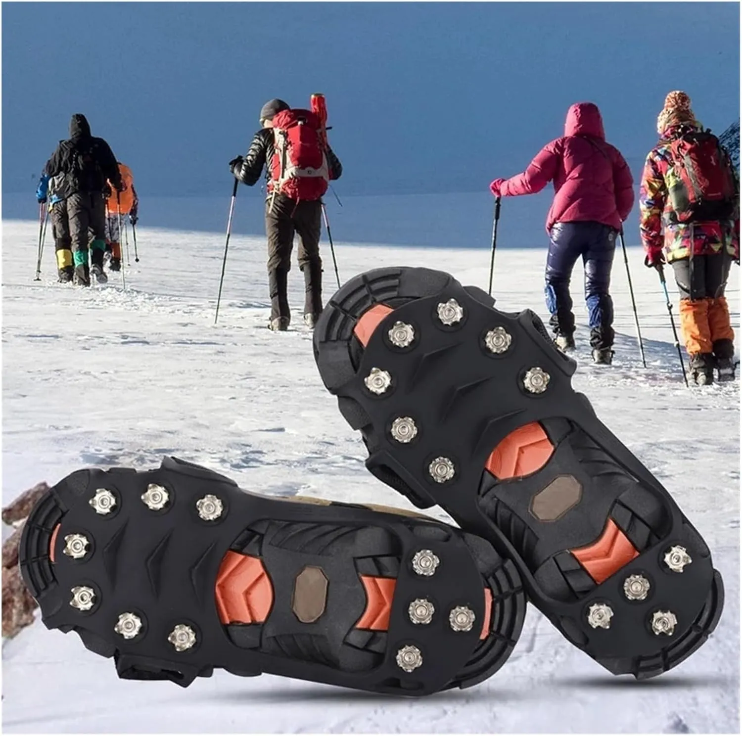 11 Teeth Crampons Outdoor Hiking Climbing Snow、Ice Gripper Anti-Slip Covers 、 Winter Shoes Spikes Snow Shoe Accessories