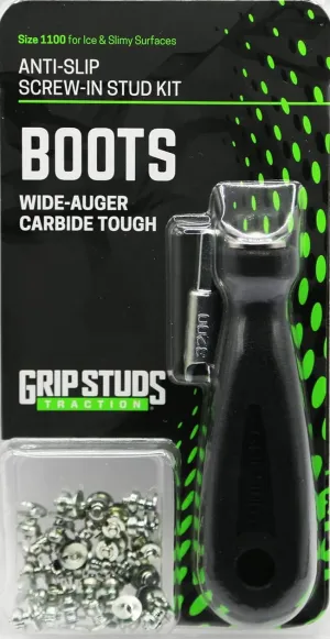 1100-1.9 mm Prominence GRIPSTUDS Boot Studs, Pack of 28 Solid Tungsten Carbide Tipped Screw in Studs for Improved Traction in Felt Boot Soles Includes Installation Tool