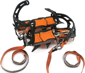 12 Teeth Crampons Ice Cleats Traction Snow Grips Manganese Steel Anti-Slip Ice Cleats for Walking, Hiking, Climbing, Fishing and Mountaineering