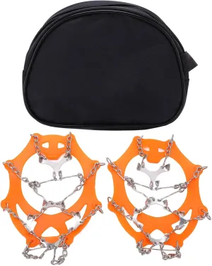 12 Tooth Mountaineering Crampons, 2PCS/Set Wearproof Non Skid Climbing Ice Claw Snow Shoes Accessory