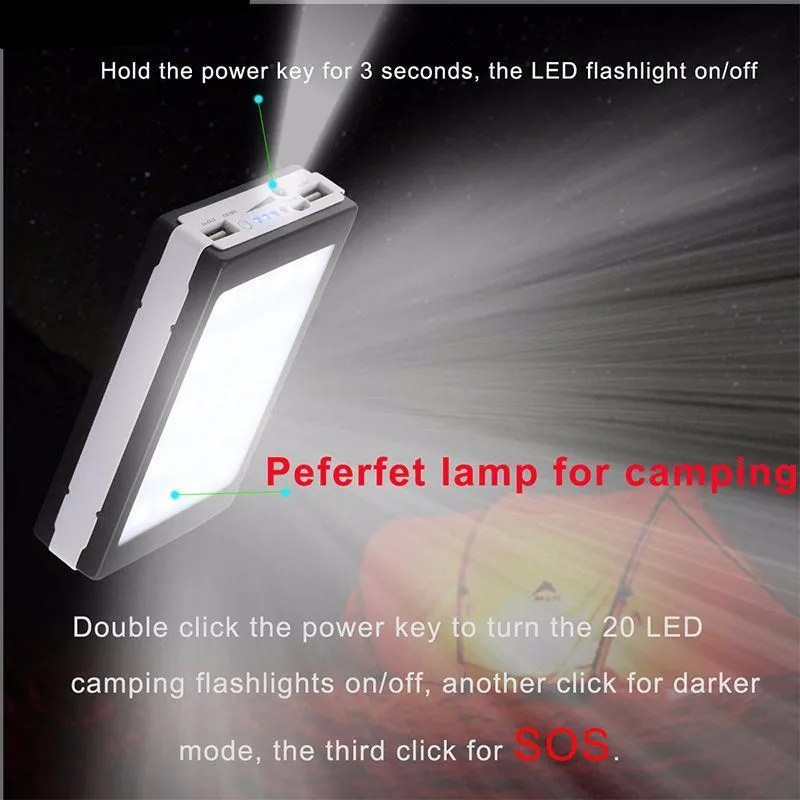 12000mAh Solar Power Bank