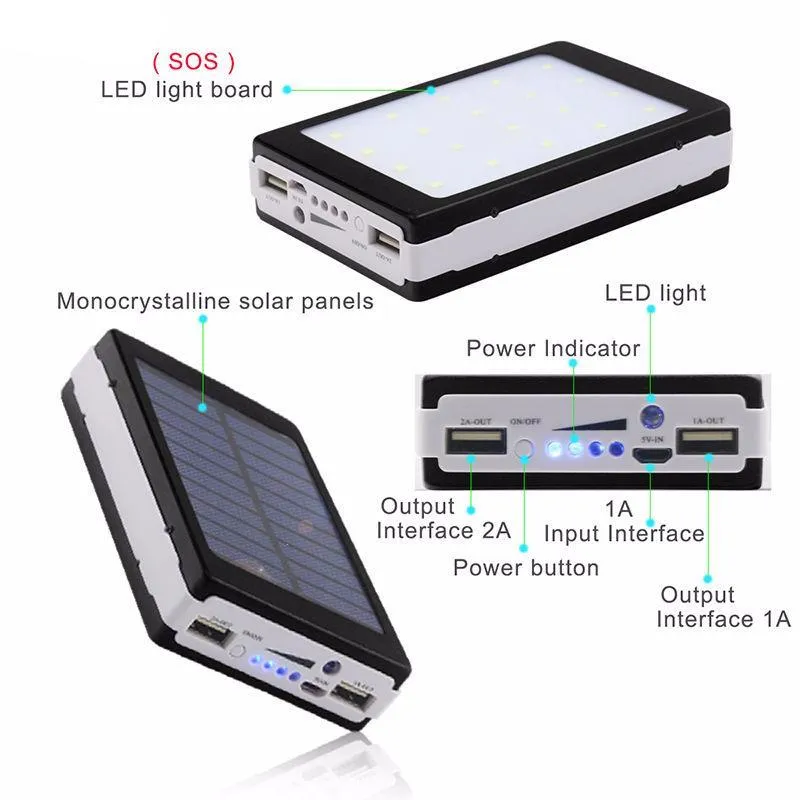 12000mAh Solar Power Bank