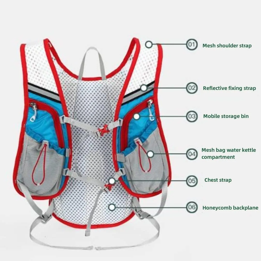 12L Hydration Backpack,Running Hydration Pack with Adjustable Straps and Multi-Pocket Design，Water Pack for Festivals, Raves, Hiking, Biking, Climbing, Running and More
