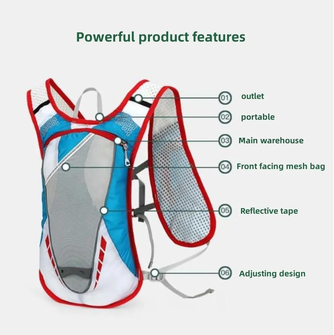 12L Hydration Backpack,Running Hydration Pack with Adjustable Straps and Multi-Pocket Design，Water Pack for Festivals, Raves, Hiking, Biking, Climbing, Running and More