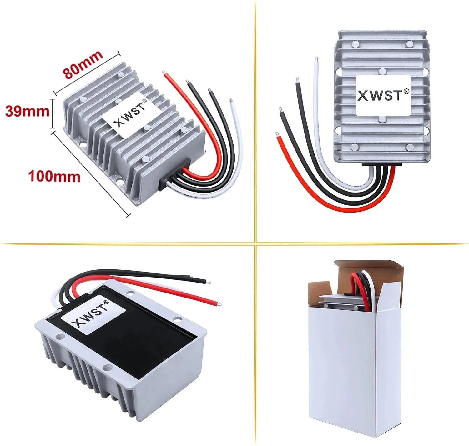 12V to 28V DC DC Boost Converters Step Up Power Supply Inverter 1-40A Voltage Regulator Stabilizer Module for Solar(20a Aluminum XL)