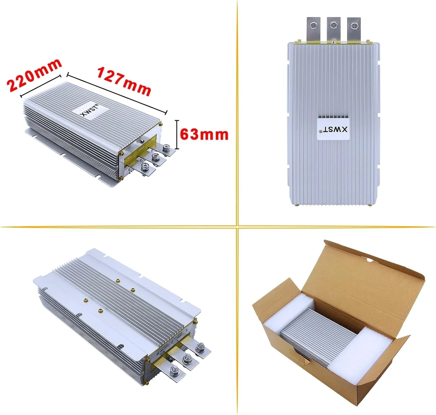 12V to 28V DC DC Boost Converters Step Up Power Supply Inverter 1-40A Voltage Regulator Stabilizer Module for Solar(20a Aluminum XL)