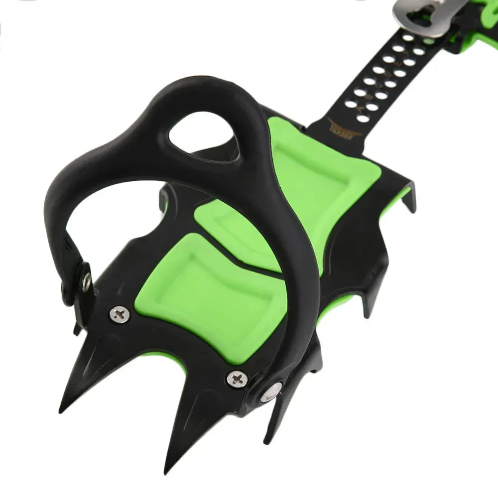 14-Tooth Steel Ice Crampons – Non-Slip Snow Grippers for Skiing, Hiking & Climbing
