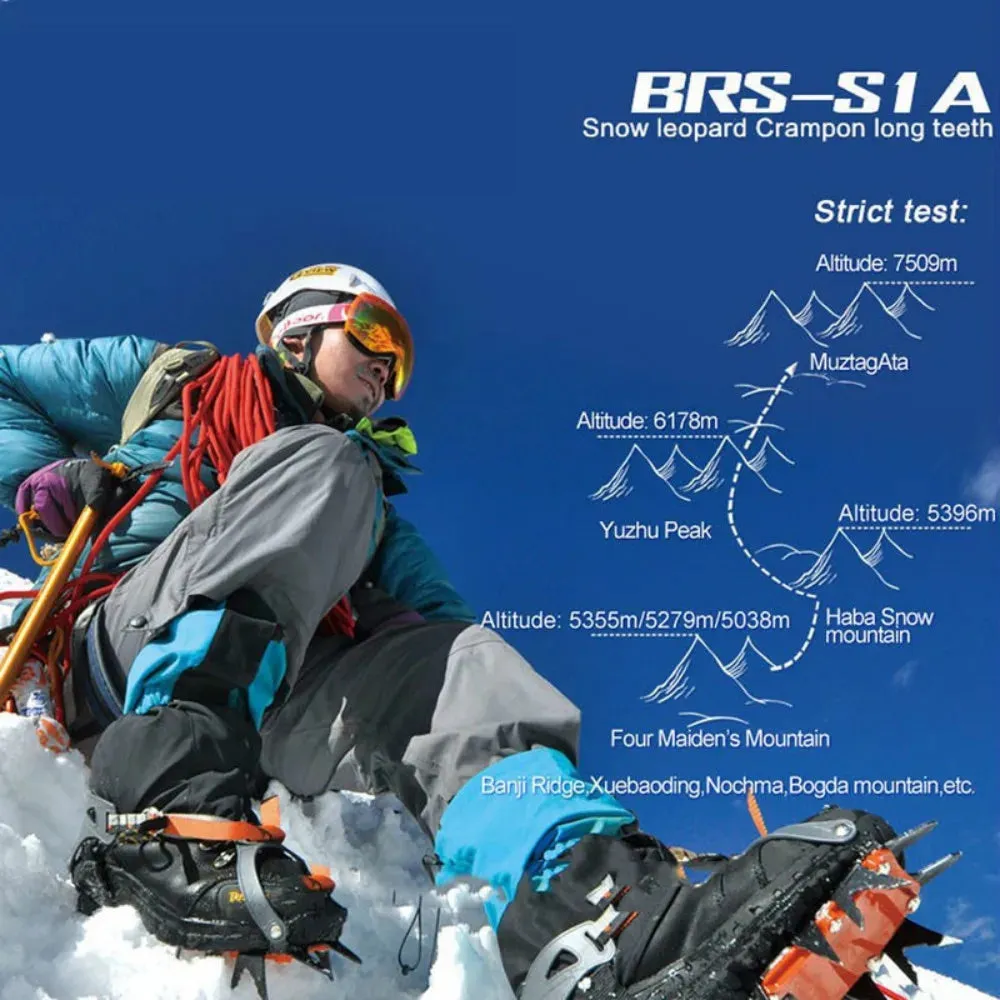 14-Tooth Steel Ice Crampons – Non-Slip Snow Grippers for Skiing, Hiking & Climbing