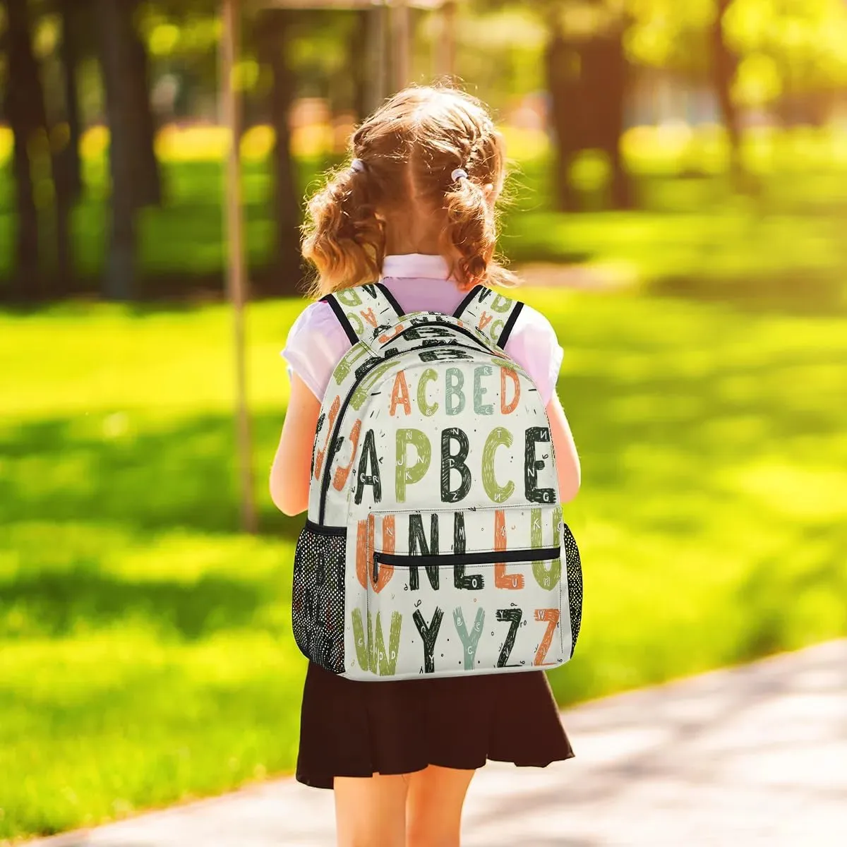 16 Inch Backpack Alphabet Chart Retro Waterproof Lightweight Travel Back Pack Adjustable Casual Rucksack For Men Women Daypack Fits Travel Outdoor Sport Work Hiking Gym Gifts