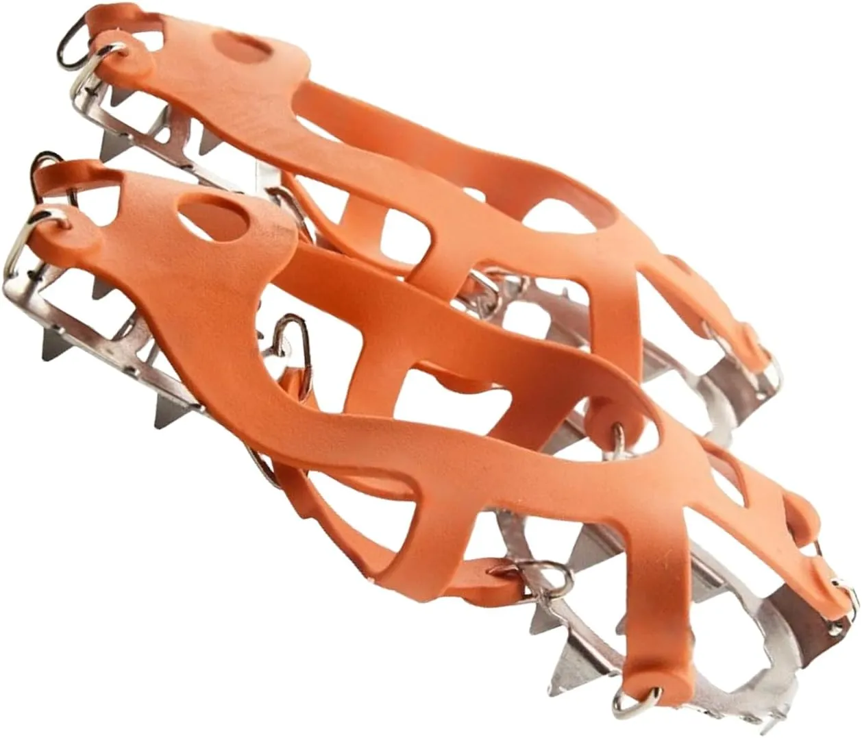 18 Teeth Crampons Ice Cleats Studs Antislip Snow Ice Grip Overshoe Footwear Traction Walk Traction for Climbing Skiing