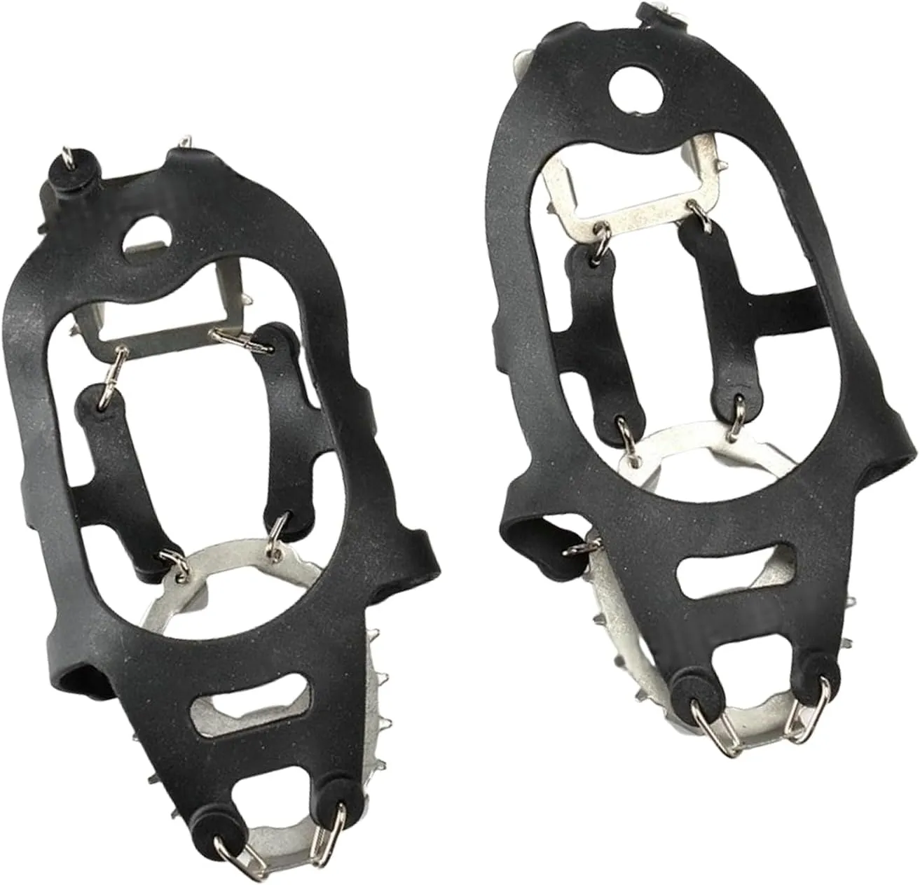 18 Teeth Ice Grip Antislip Shoe Boot Ice Traction Slip on Snow Ice Spikes Crampons Cleats Footwear Traction for Skiing