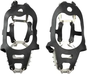 18 Teeth Ice Grip Antislip Shoe Boot Ice Traction Slip on Snow Ice Spikes Crampons Cleats Footwear Traction for Skiing