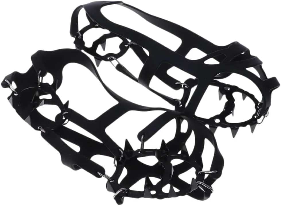 18 Tooth Silicone Crampons for Ice and Mud Shoes Outdoor Climbing Gear Non-Slip Easy to Carry