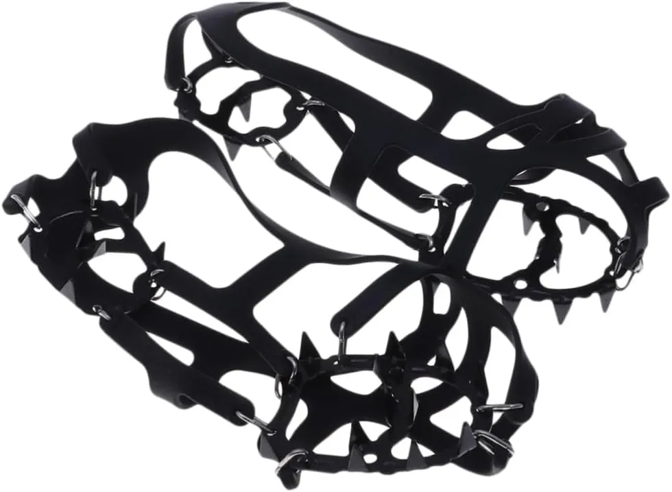 18 Tooth Silicone Crampons for Shoes Ice and Snow Traction Non-Slip Ice Climbing Equipment Outdoor Shoes Size l